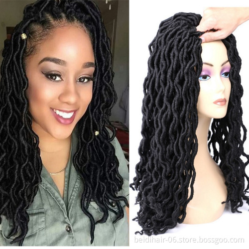18inch Gypsy Locs Crochet Faux Nu Loc Wavy Goddess Boho Dreadlocks Twist Braiding Hair Extension Gypsy